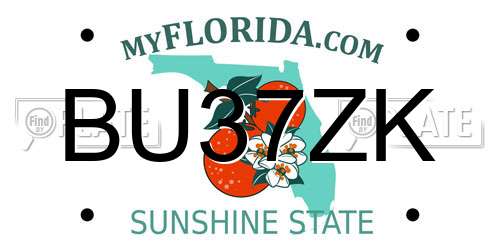 BU37ZK Florida License Plate