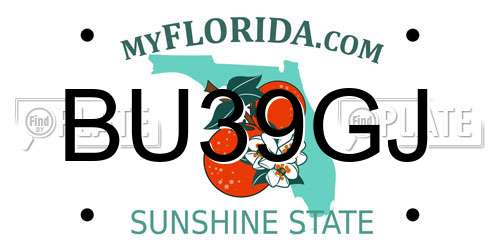BU39GJ Florida License Plate