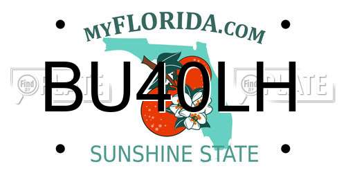 BU40LH Florida License Plate