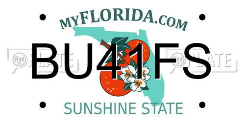 BU41FS Florida License Plate