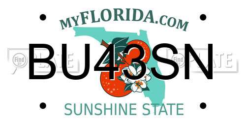 BU43SN Florida License Plate