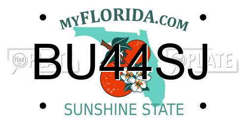 BU44SJ Florida License Plate