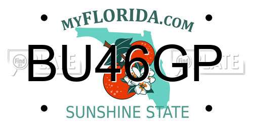 BU46GP Florida License Plate