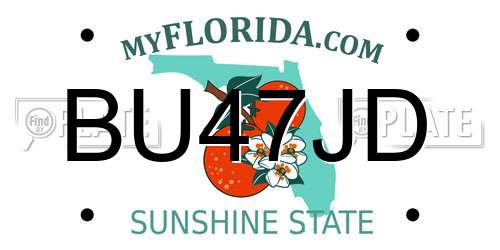 BU47JD Florida License Plate