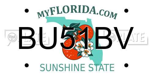 BU51BV Florida License Plate