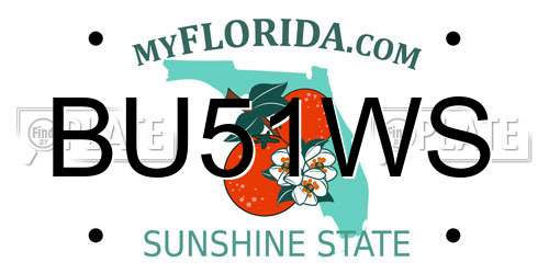 BU51WS Florida License Plate