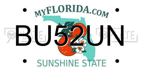 BU52UN Florida License Plate