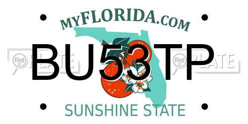 BU53TP Florida License Plate