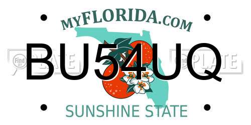 BU54UQ Florida License Plate