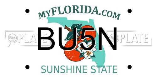 BU5N Florida License Plate