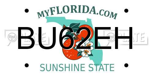 BU62EH Florida License Plate