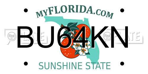 BU64KN Florida License Plate