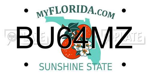 BU64MZ Florida License Plate