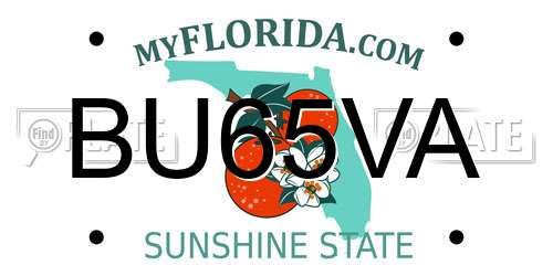 BU65VA Florida License Plate