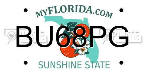 BU68PG Florida License Plate