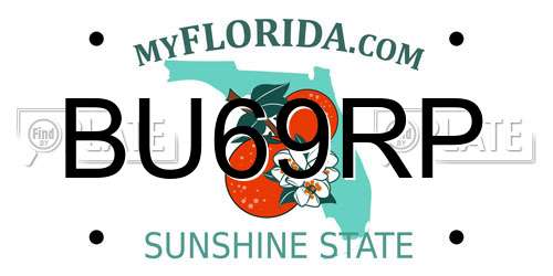 BU69RP Florida License Plate