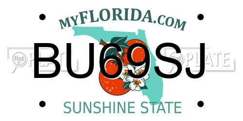 BU69SJ Florida License Plate