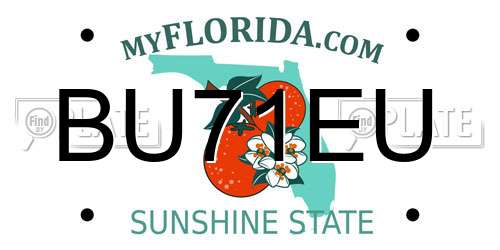 BU71EU Florida License Plate
