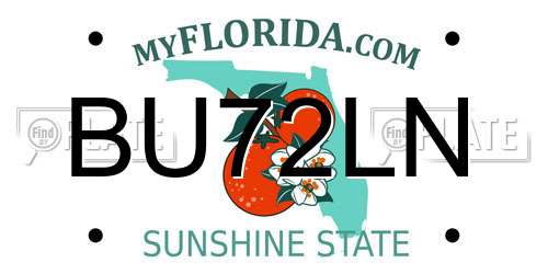 BU72LN Florida License Plate