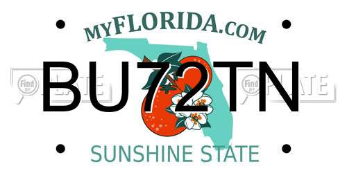 BU72TN Florida License Plate