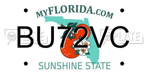 BU72VC Florida License Plate