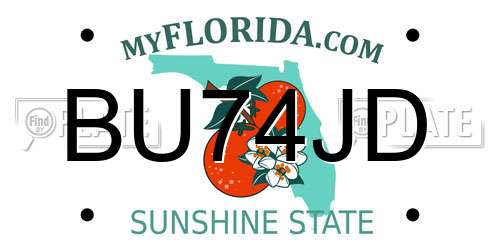 BU74JD Florida License Plate