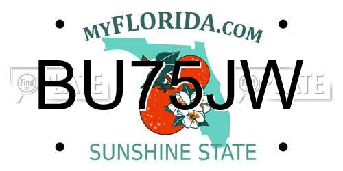 BU75JW Florida License Plate