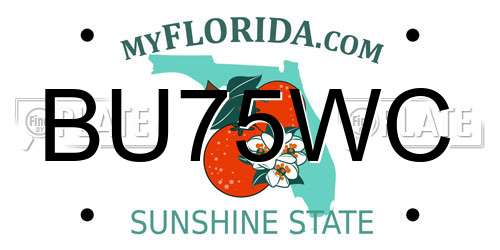 BU75WC Florida License Plate