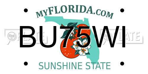 BU75WI Florida License Plate