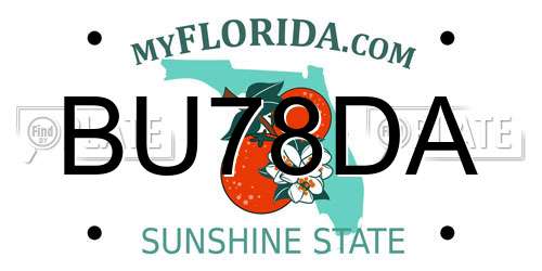 BU78DA Florida License Plate