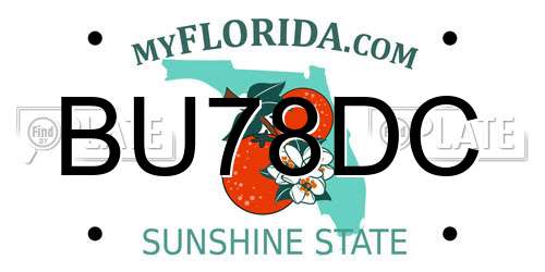 BU78DC Florida License Plate