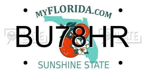 BU78HR Florida License Plate