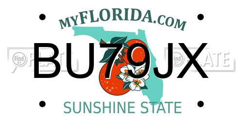 BU79JX Florida License Plate