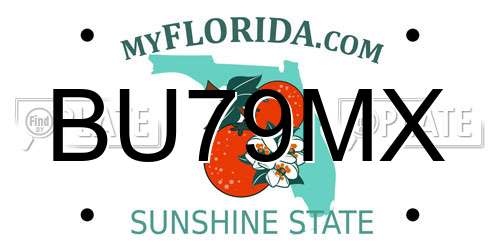 BU79MX Florida License Plate