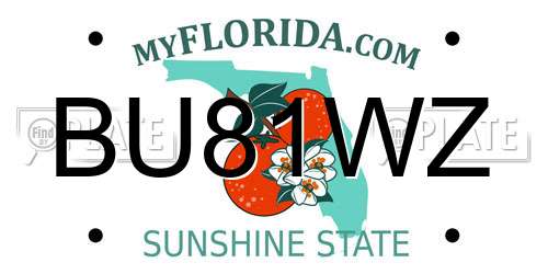 BU81WZ Florida License Plate