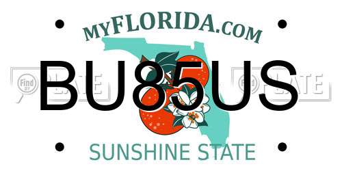 BU85US Florida License Plate