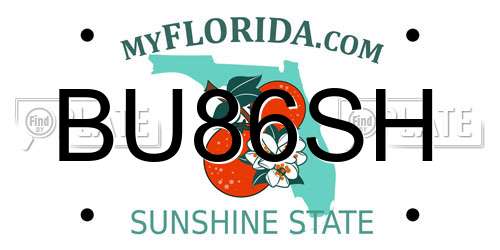 BU86SH Florida License Plate