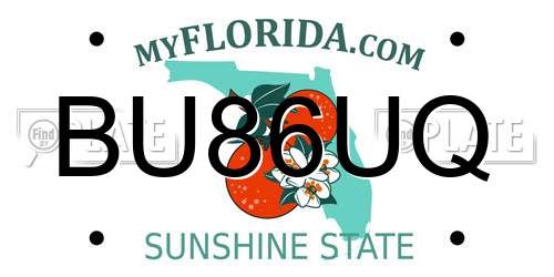 BU86UQ Florida License Plate