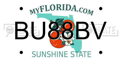 BU88BV Florida License Plate