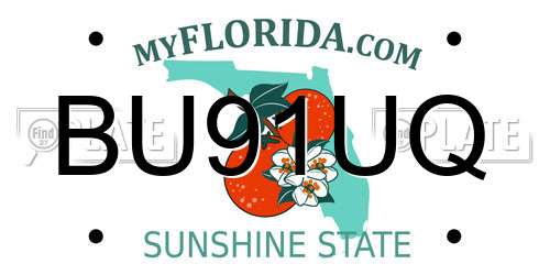 BU91UQ Florida License Plate