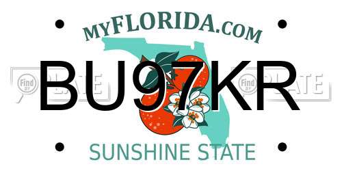 BU97KR Florida License Plate