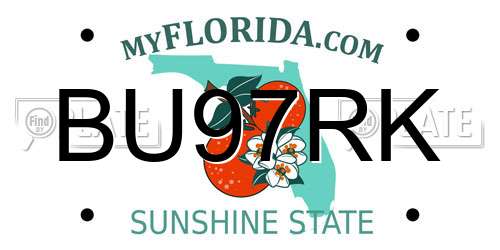 BU97RK Florida License Plate