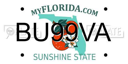 BU99VA Florida License Plate