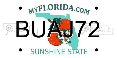 BUAJ72 Florida License Plate