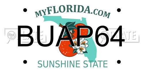 BUAP64 Florida License Plate