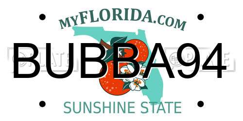 BUBBA94 Florida License Plate