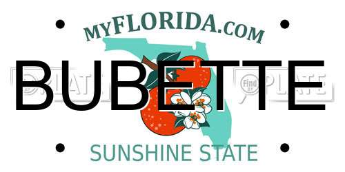 BUBETTE Florida License Plate