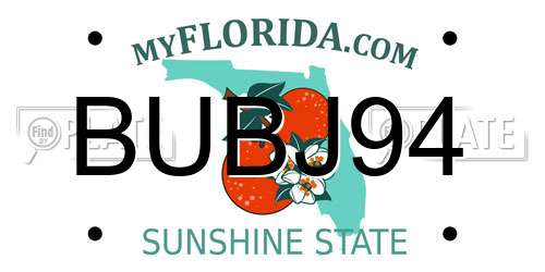 BUBJ94 Florida License Plate