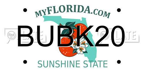 BUBK20 Florida License Plate