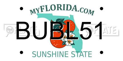 BUBL51 Florida License Plate